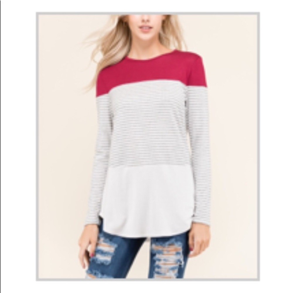 Zulily Ces femme Colorblock Curved-Hem Top